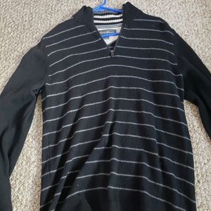 Eddie Bauer Black Wool Zip-Up Sweater